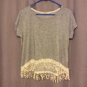 NWOT Gray Boho Chic Top (M)